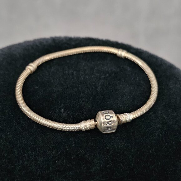 Pandora Moments silver 925 ALE snake chain charm bracelet J-16 - Picture 2 of 3